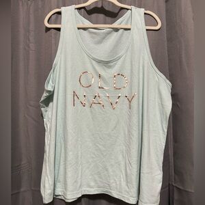 Turquoise & Rose Gold Old Navy logo Tank Top